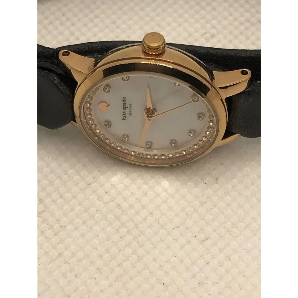 Kate Spade KSW1265 Women's Black Leather Analog Dial Quartz Genuine Watch KS363